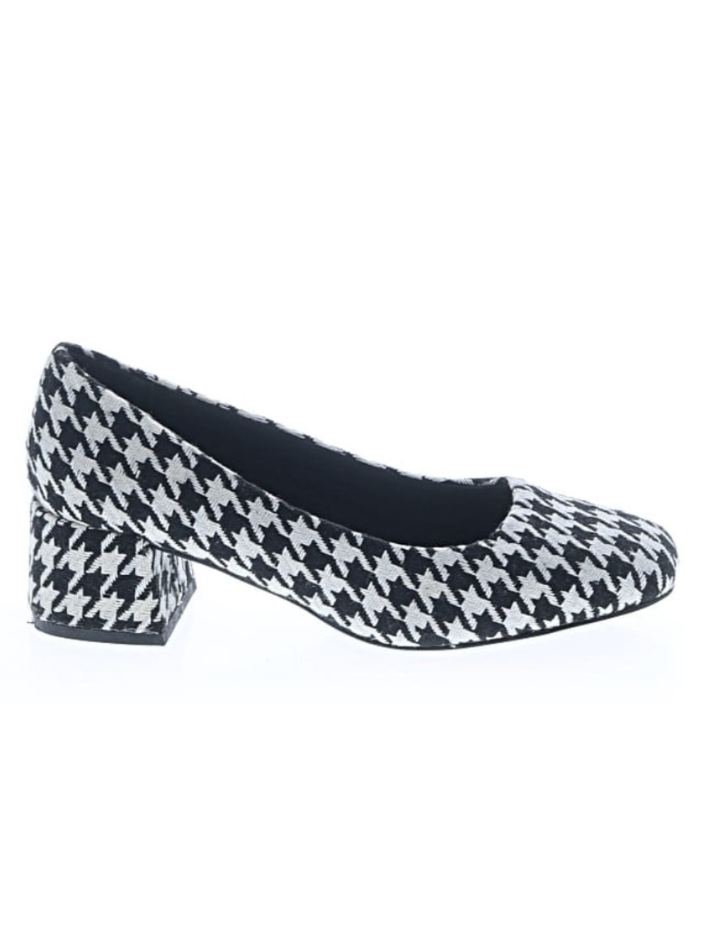 comfortview Black & White Houndstooth Block Heel Pump